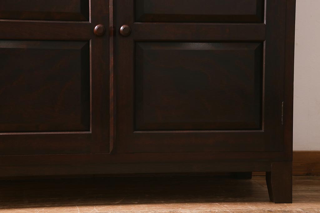 当店リメイク家具 松本民芸家具 衣装盆・棚 2WAY脚付キャビネット(和タンス、戸棚、収納棚、着物箪笥)(R-039443)