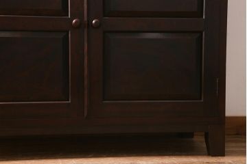 当店リメイク家具 松本民芸家具 衣装盆・棚 2WAY脚付キャビネット(和タンス、戸棚、収納棚、着物箪笥)(R-039443)