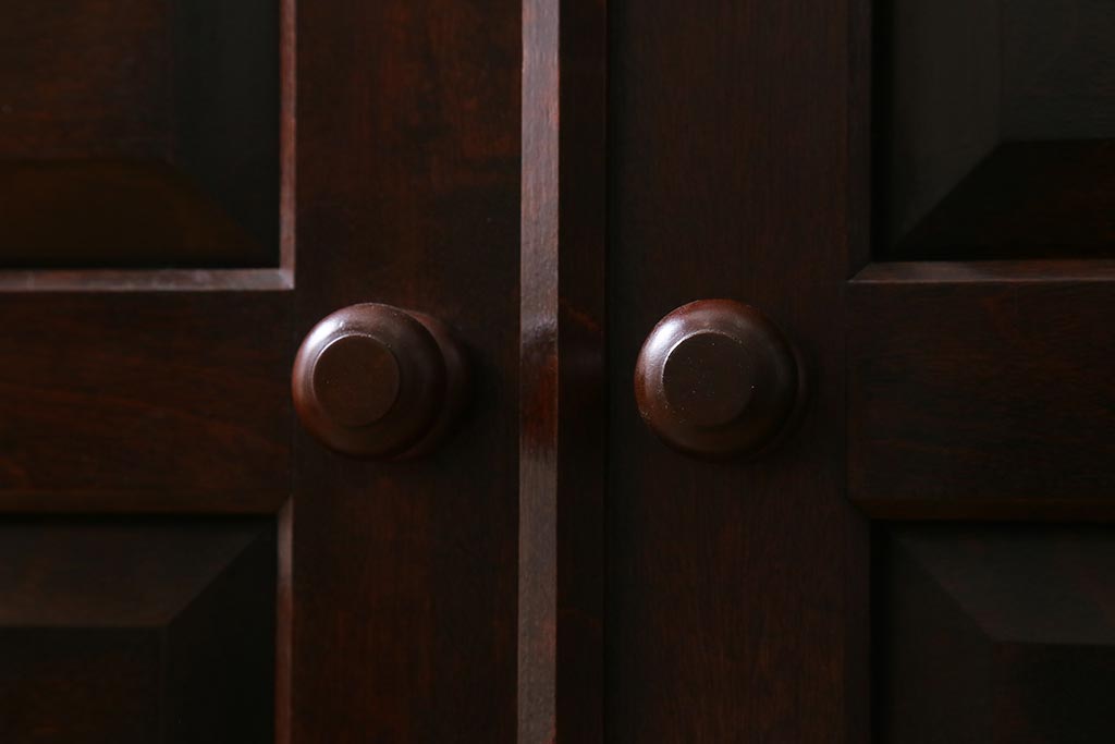 当店リメイク家具 松本民芸家具 衣装盆・棚 2WAY脚付キャビネット(和タンス、戸棚、収納棚、着物箪笥)(R-039443)