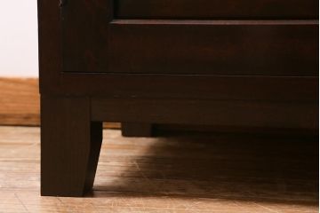 当店リメイク家具 松本民芸家具 衣装盆・棚 2WAY脚付キャビネット(和タンス、戸棚、収納棚、着物箪笥)(R-039443)