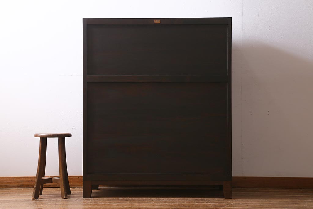 当店リメイク家具 松本民芸家具 衣装盆・棚 2WAY脚付キャビネット(和タンス、戸棚、収納棚、着物箪笥)(R-039443)