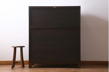 当店リメイク家具 松本民芸家具 衣装盆・棚 2WAY脚付キャビネット(和タンス、戸棚、収納棚、着物箪笥)(R-039443)