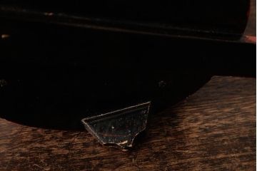 アンティーク雑貨　和製アンティーク　江戸明治期　朱塗りが目を引く木製の手持ち行灯(手燭、行燈、照明)(R-039448)