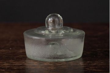 アンティーク雑貨　レトロ雑貨　アンティークボトル　小さな蓋付きガラス瓶5個セット(ガラスビン)(R-039455)