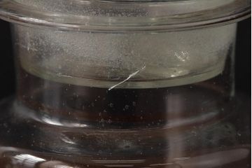 アンティーク雑貨　レトロ雑貨　アンティークボトル　小さな蓋付きガラス瓶5個セット(ガラスビン)(R-039455)