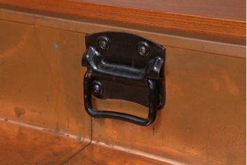 ビンテージ　民芸家具　ケヤキ材　迫力のある杢目の流れが見事な囲炉裏(長火鉢、座卓、ローテーブル)(R-039468)