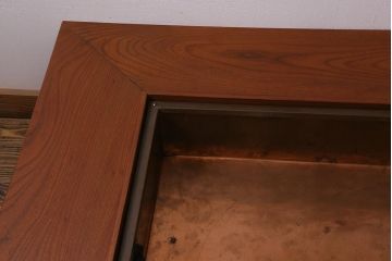 ビンテージ　民芸家具　ケヤキ材　迫力のある杢目の流れが見事な囲炉裏(長火鉢、座卓、ローテーブル)(R-039468)