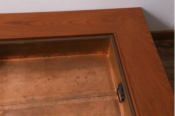 ビンテージ　民芸家具　ケヤキ材　迫力のある杢目の流れが見事な囲炉裏(長火鉢、座卓、ローテーブル)(R-039468)