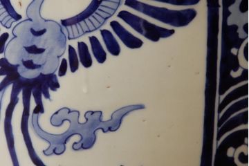 アンティーク雑貨　大正昭和初期　鳳凰の図が独特の雰囲気を醸し出す瀬戸火鉢(鉢カバー)(R-39478)
