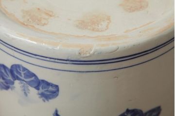 アンティーク雑貨　大正昭和初期　鳳凰の図が迫力のある瀬戸火鉢(鉢カバー)(R-039481)