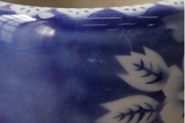 アンティーク雑貨　和製アンティーク　上品な牡丹の図が映える瀬戸火鉢(鉢カバー)(R-039483)