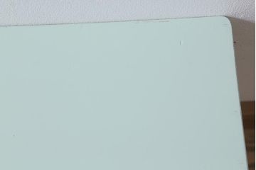 ビンテージ家具　当店ペイント　昭和初期　ミントグリーン　ペイントカラーが爽やかなベンチ(椅子、板座チェア、飾り棚)(R-039493)