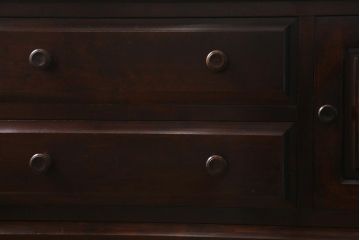 中古　リメイク家具　北海道民芸家具　上質な作りが魅力のサイドキャビネット(リビングボード、引き出し、チェスト、テレビ台)(R-039494)