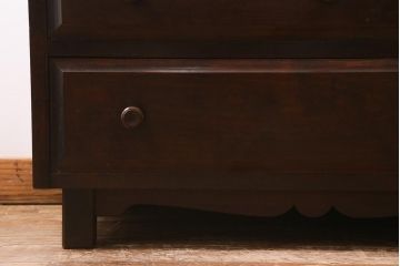 中古　リメイク家具　北海道民芸家具　上質な作りが魅力のサイドキャビネット(リビングボード、引き出し、チェスト、テレビ台)(R-039494)