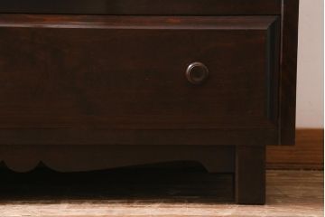中古　リメイク家具　北海道民芸家具　上質な作りが魅力のサイドキャビネット(リビングボード、引き出し、チェスト、テレビ台)(R-039494)