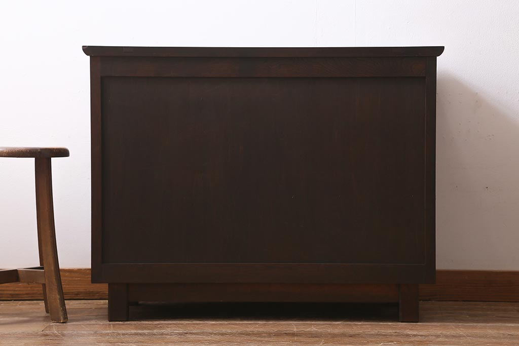 中古　リメイク家具　北海道民芸家具　上質な作りが魅力のサイドキャビネット(リビングボード、引き出し、チェスト、テレビ台)(R-039494)