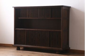中古　九州民芸家具　シックでモダンなデザインのサイドボード(収納棚、食器棚、茶棚)(R-039497)