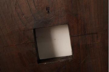 アンティーク雑貨　和製アンティーク　明治大正期　総ケヤキ材　杢目が味わい深い重厚な歯車(R-039500)