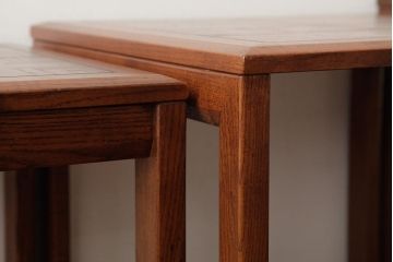 ヴィンテージ家具　イギリスビンテージ　G-PLAN(ジープラン)　オーク材　パーケット天板　北欧デザインのネストテーブル(サイドテーブル)(R-039502)