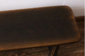 中古　飛騨産業　キツツキ　プロヴィンシャル　素朴な風合いが温かみのあるトリッスルベンチ(板座チェア、ダイニングベンチ、飾り台)(R-039505)