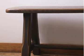 中古　飛騨産業　キツツキ　プロヴィンシャル　素朴な風合いが温かみのあるトリッスルベンチ(板座チェア、ダイニングベンチ、飾り台)(R-039505)