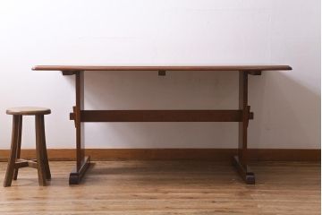 ビンテージ家具　北海道民芸家具　上品であたたかなダイニングテーブル(4人掛け)(R-039506)
