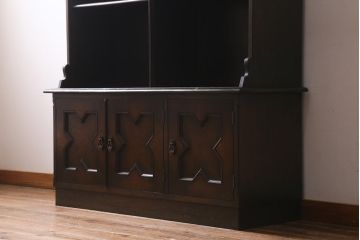 ヴィンテージ家具　神戸家具　永田良介商店　落ち着いた色味が素敵な気品漂う本棚(収納棚、飾り棚、カップボード、ビンテージ)(R-039509)