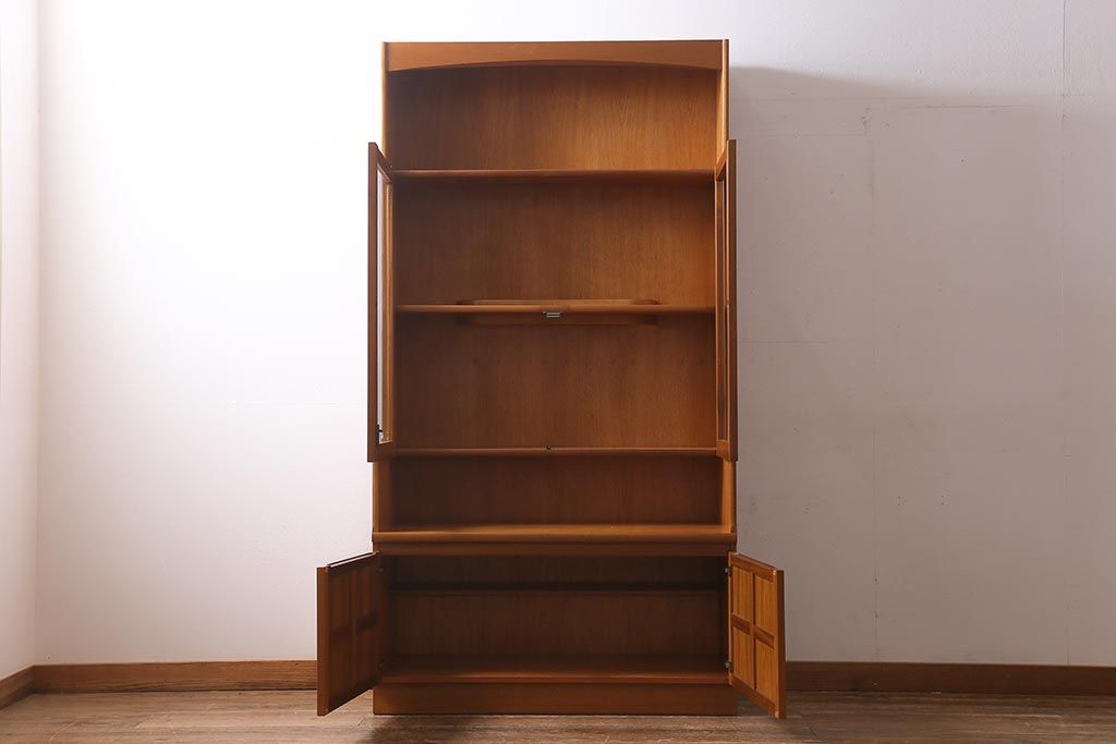 ヴィンテージ家具　北欧ビンテージ　nathan社(ネイサン)　チーク材　ウォールユニット(キャビネット、食器棚)(R-039510)