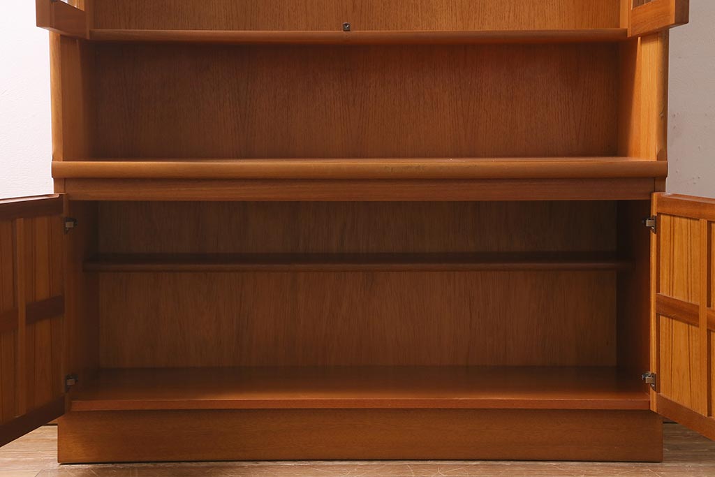 ヴィンテージ家具　北欧ビンテージ　nathan社(ネイサン)　チーク材　ウォールユニット(キャビネット、食器棚)(R-039510)
