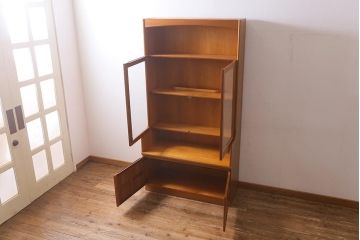 ヴィンテージ家具　北欧ビンテージ　nathan社(ネイサン)　チーク材　ウォールユニット(キャビネット、食器棚)(R-039510)