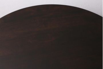 中古　北海道民芸家具　モダンでシックな佇まいの円形テーブル(サイドテーブル、カフェテーブル)(R-039511)