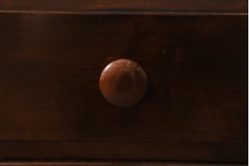 中古　松本民芸家具　2人掛け　シックなデザインの羽根付ベンチ(長椅子、二人掛けベンチ)(R-039522)