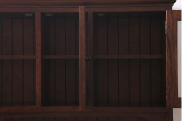 中古　九州民芸家具　上品さと高級感あふれる佇まいが魅力の食器棚(定価約68万円)(収納棚、カップボード)(R-039525)