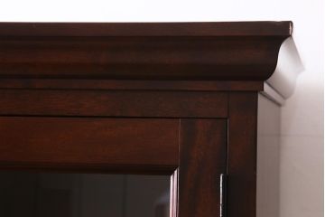 中古　九州民芸家具　上品さと高級感あふれる佇まいが魅力の食器棚(定価約68万円)(収納棚、カップボード)(R-039525)