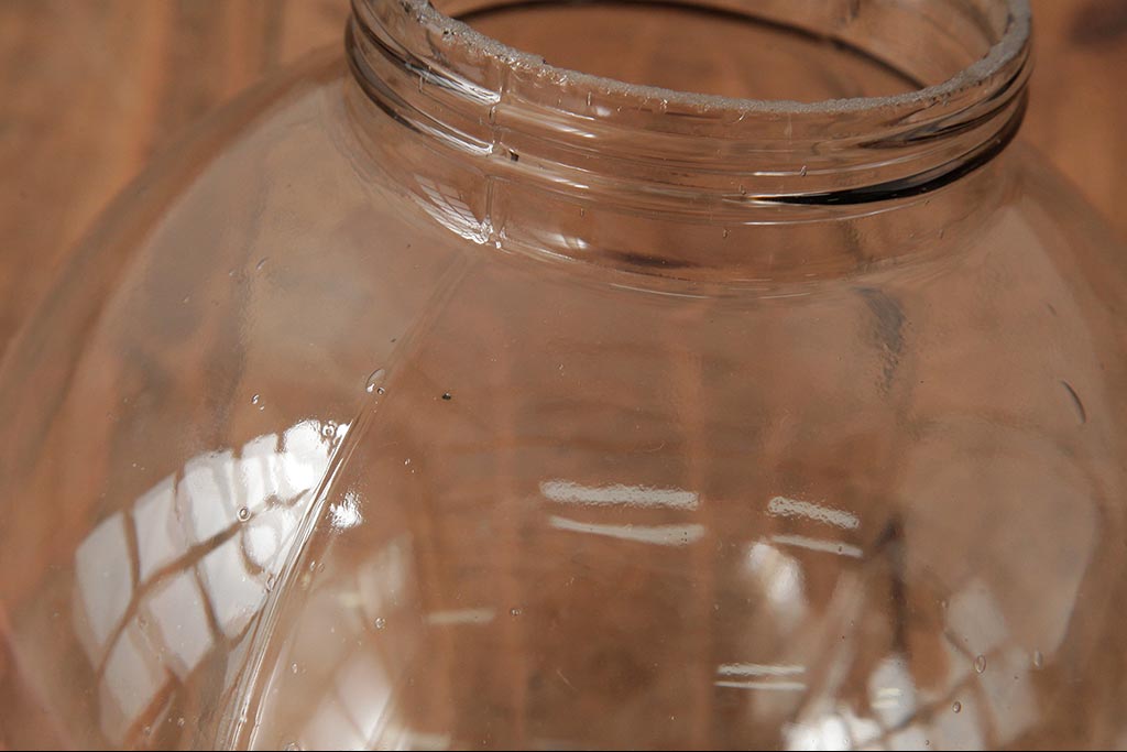 アンティーク照明　和製アンティークアンティーク　大正期　気泡入りのガラスが魅力的なペンダントライト(天井照明、吊り下げ照明)(R-039527)