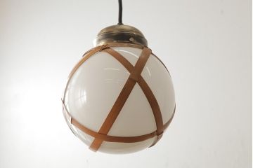 アンティーク家具　和製アンティーク　昭和初期　レア!竹巻が目を引く天井照明(ペンダントライト、吊り下げ照明)(R-039529)