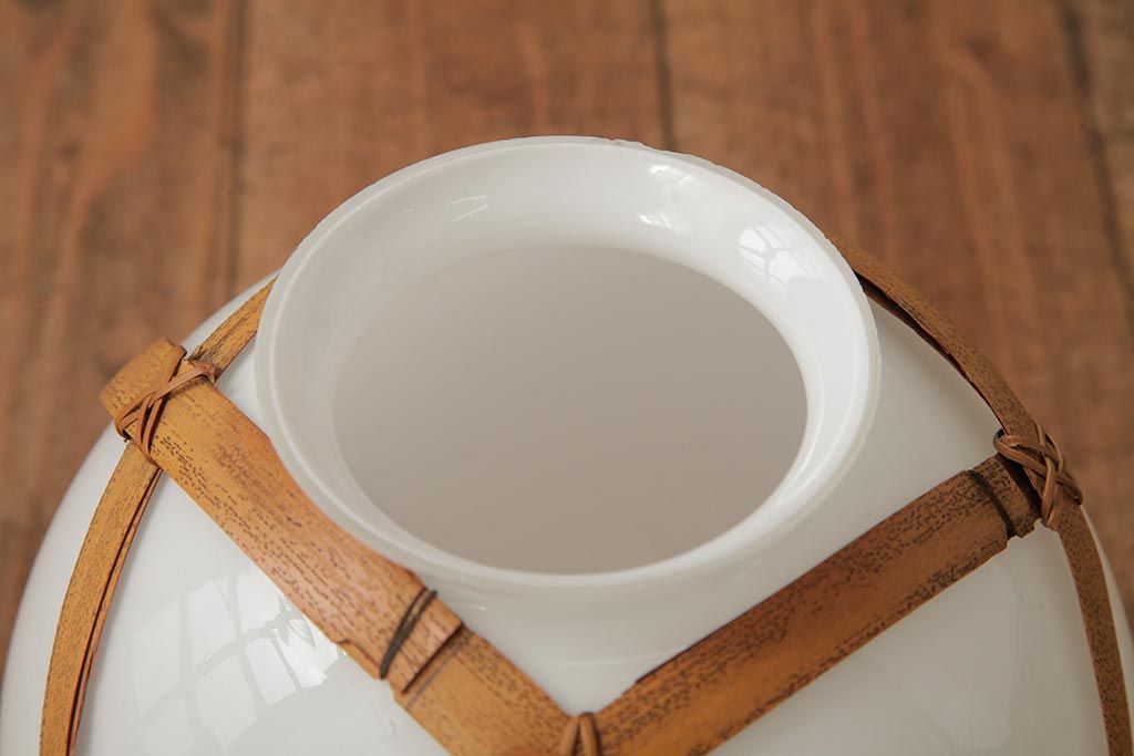 アンティーク家具　和製アンティーク　昭和初期　レア!竹巻が目を引く天井照明(ペンダントライト、吊り下げ照明)(R-039529)