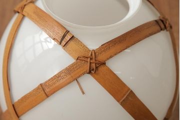 アンティーク家具　和製アンティーク　昭和初期　レア!竹巻が目を引く天井照明(ペンダントライト、吊り下げ照明)(R-039529)