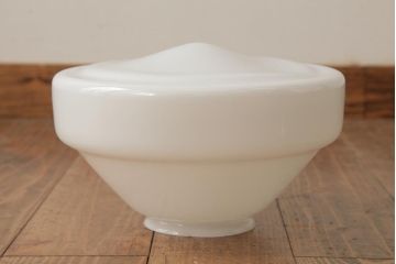 ビンテージ照明　和製ビンテージ　昭和中期　乳白色のお洒落なガラスシェード照明(天井照明、吊り下げ照明、電笠)(R-039530)