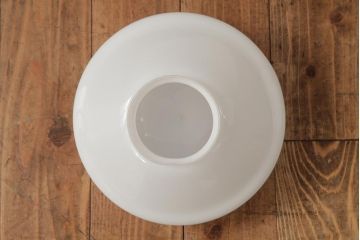ビンテージ照明　和製ビンテージ　昭和中期　乳白色のお洒落なガラスシェード照明(天井照明、吊り下げ照明、電笠)(R-039530)