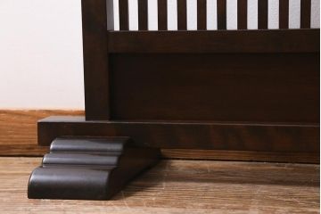 中古　松本民芸家具　直線的なデザインが美しいモダンなC型衝立(つい立て、パーテーション)(定価約14万円)(R-039539)