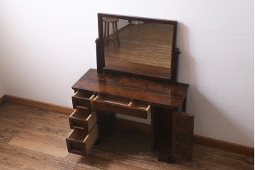 中古　松本民芸家具　#309型一面鏡　シックなデザインのドレッサー(鏡台)(定価約32万円)(R-039553)