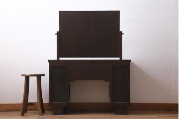 中古　松本民芸家具　#309型一面鏡　シックなデザインのドレッサー(鏡台)(定価約32万円)(R-039553)