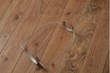 ビンテージ雑貨　アメリカビンテージ　未使用品　デッドストック　青色のアルミシェードがかわいらしいオイルランプ(吊り下げランプ)(R-039558)