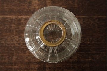 ヴィンテージ雑貨　アメリカビンテージ　未使用品　デッドストック　青色のアルミシェードがかわいらしいオイルランプ(吊り下げランプ)(R-039563)
