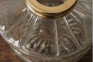 ヴィンテージ雑貨　アメリカビンテージ　未使用品　デッドストック　青色のアルミシェードがかわいらしいオイルランプ(吊り下げランプ)(R-039564)