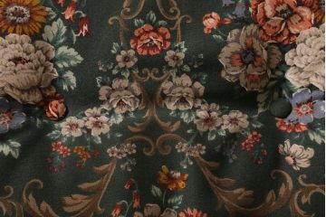 中古　飛騨産業　キツツキ　穂高シリーズ　絵画のようなファブリックが素敵な1人掛けソファ(アームチェア)(R-039566)