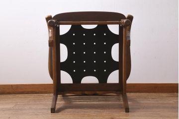 中古　飛騨産業　キツツキ　穂高シリーズ　絵画のようなファブリックが素敵な1人掛けソファ(アームチェア)(R-039566)