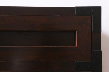 ビンテージ家具　松本民芸家具　#507 和モダンな空間におすすめの金具付タンス(衣装タンス、引き出し)(定価約42万円)(R-039567)