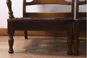 中古　飛騨産業　キツツキ　穂高シリーズ　絵画のようなファブリックが素敵な3人掛けソファ(アームソファ)(R-039570)